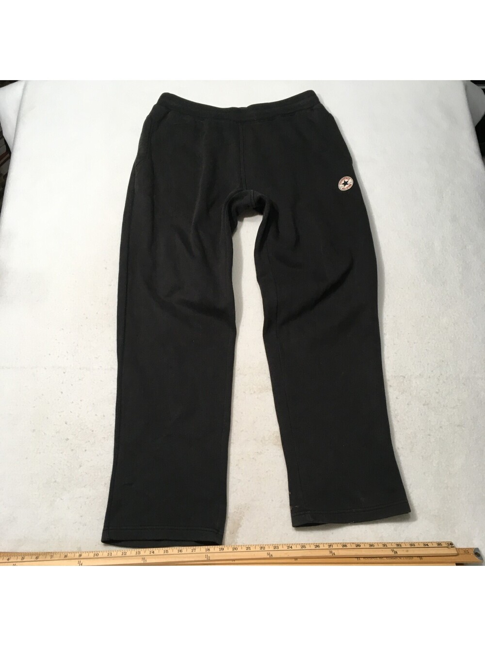 Converse All Star black straight leg Joggers Mens Large Fleece Sweatpants